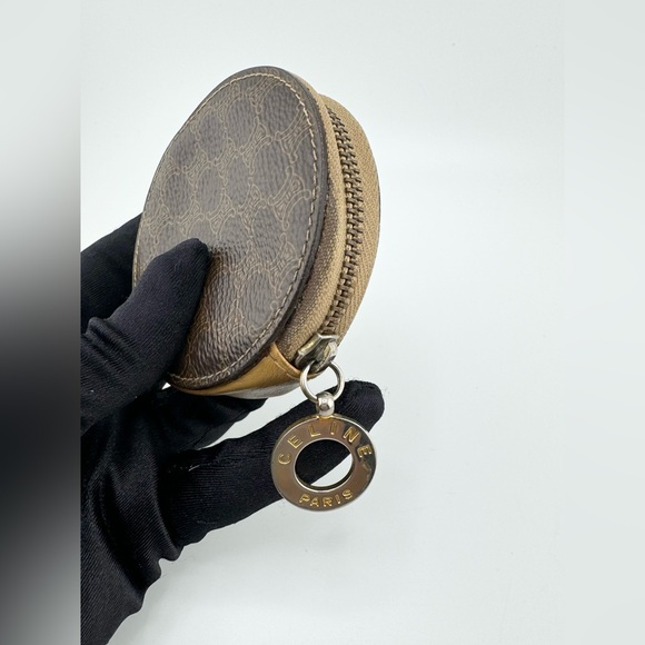 Celine Macadam Zip Coin Pouch Round with Zipper Pull - Picture 4 of 10